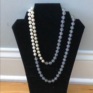 Clear and White Pearl Necklace